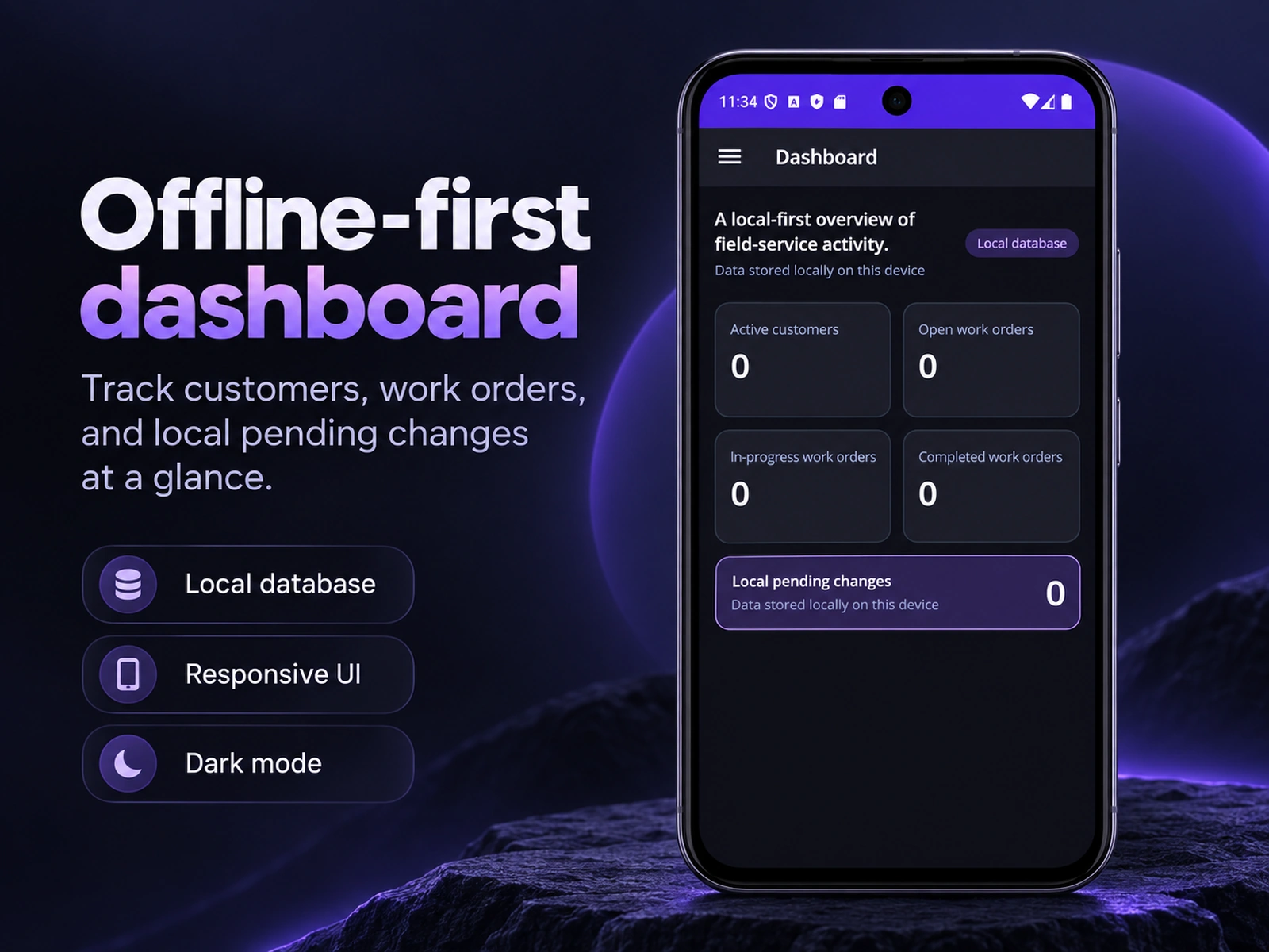 Maui Offline-First Starter Kit dashboard promotional preview