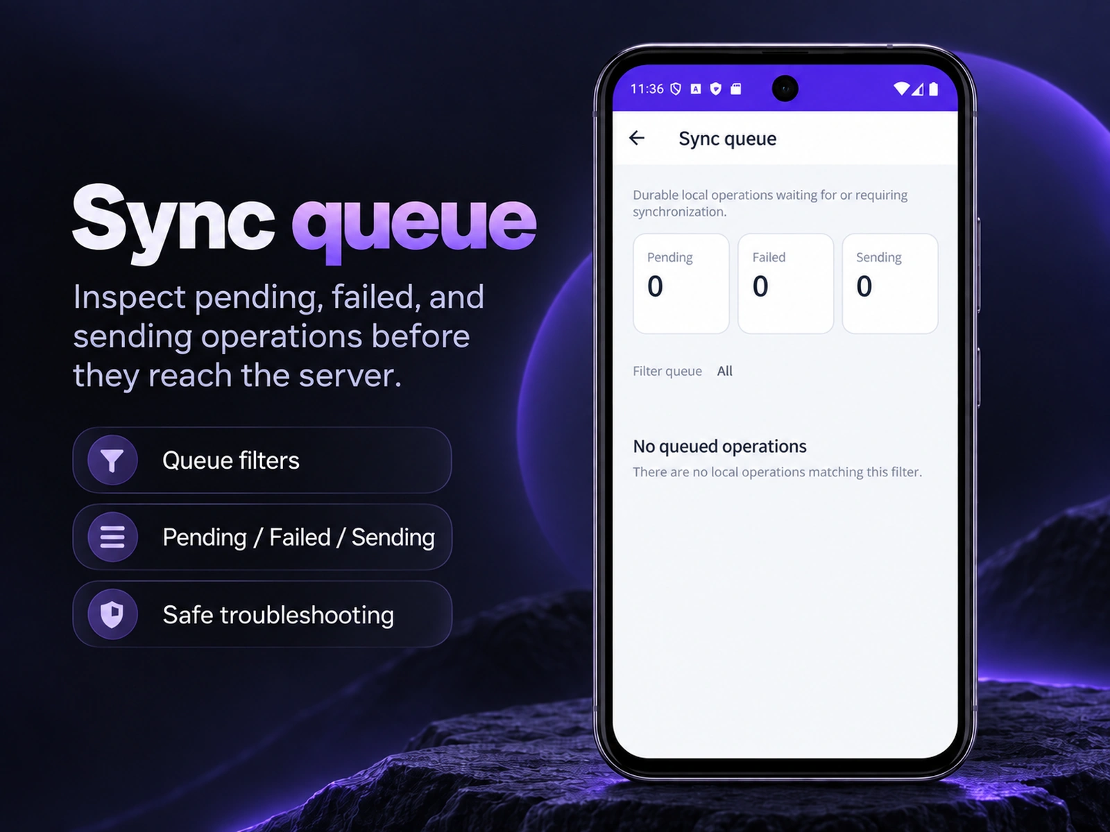 Sync queue marketing image