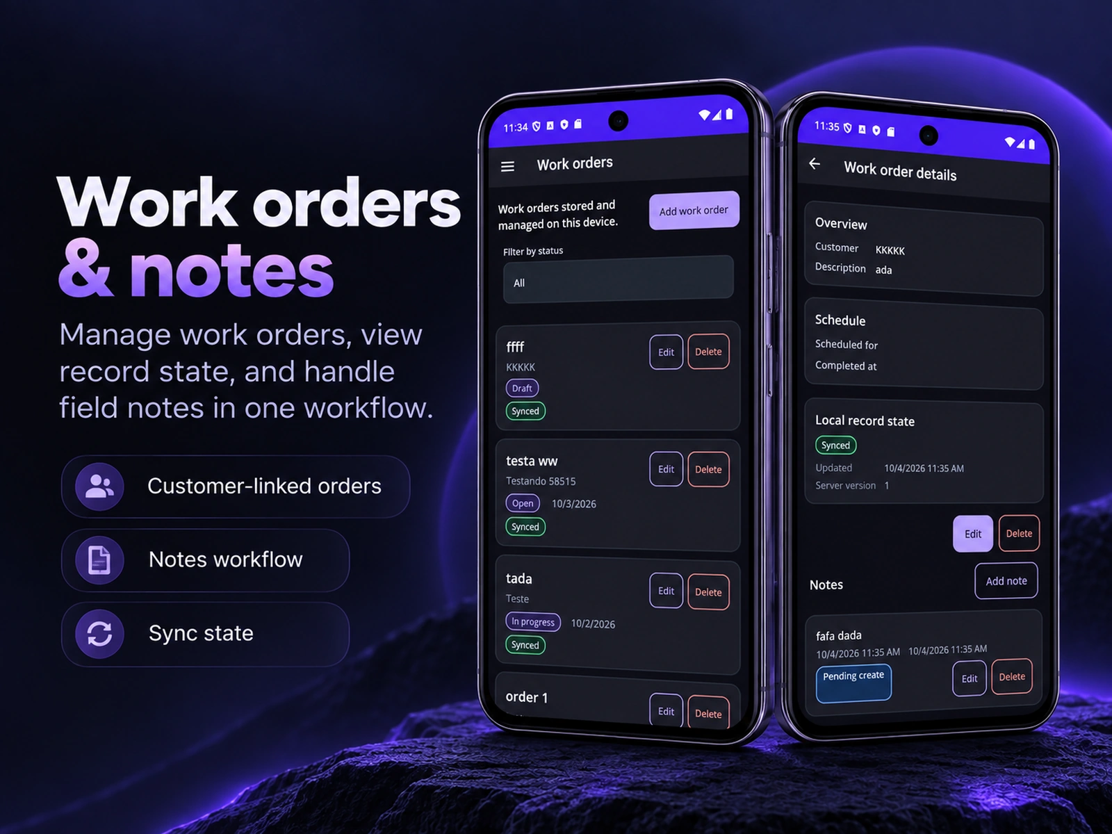 Work orders and notes marketing image